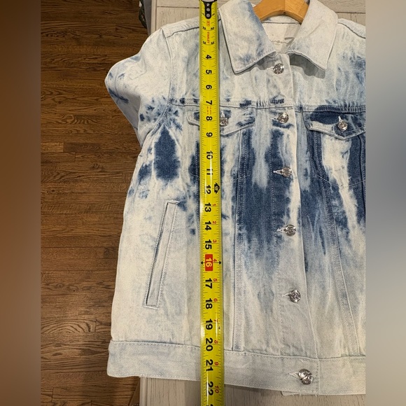 Seven7 Blue Tie-Dye Acid Wash Jean Jacket - Picture 9 of 12